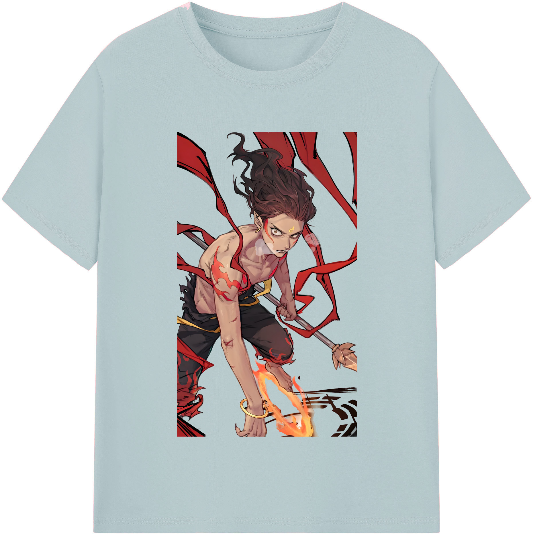 （画像用） Ne Zha 2 ナタ 魔童の大暴れ 綿100％半袖Tシャツ（フロントプリント）